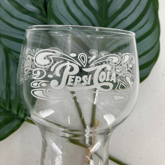Vintage Pepsi-Cola Soda White Lettering 6 Inches Tall Bell Shape Drinking Glass - Picture 2 of 7